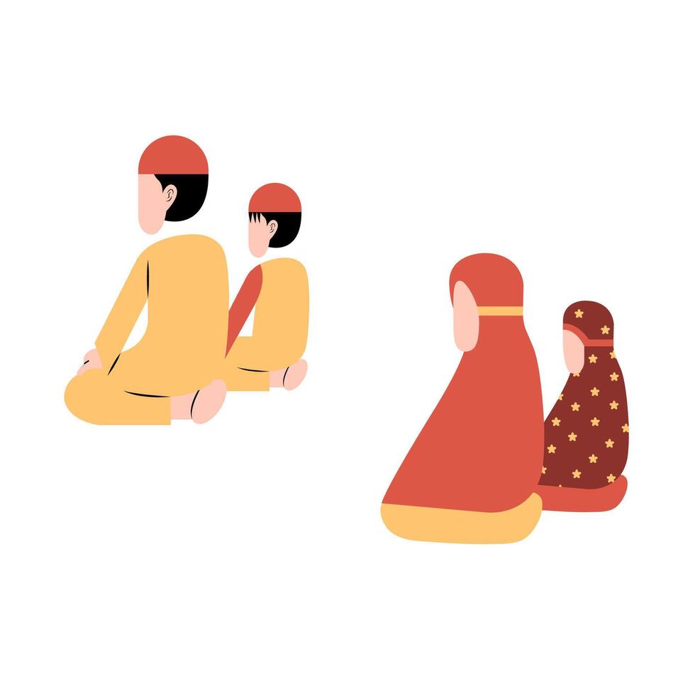 Muslim Family Praying vector