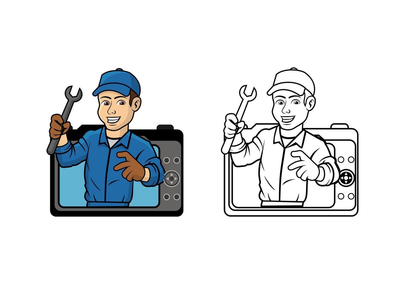Camera Technician Character Design Illustration vector