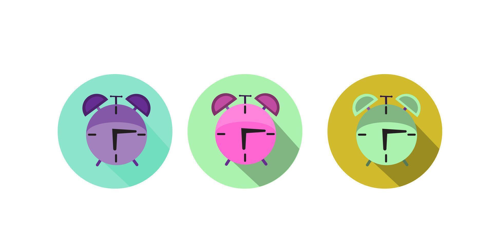 Alarm Clock Icon Silhouette full colour vector