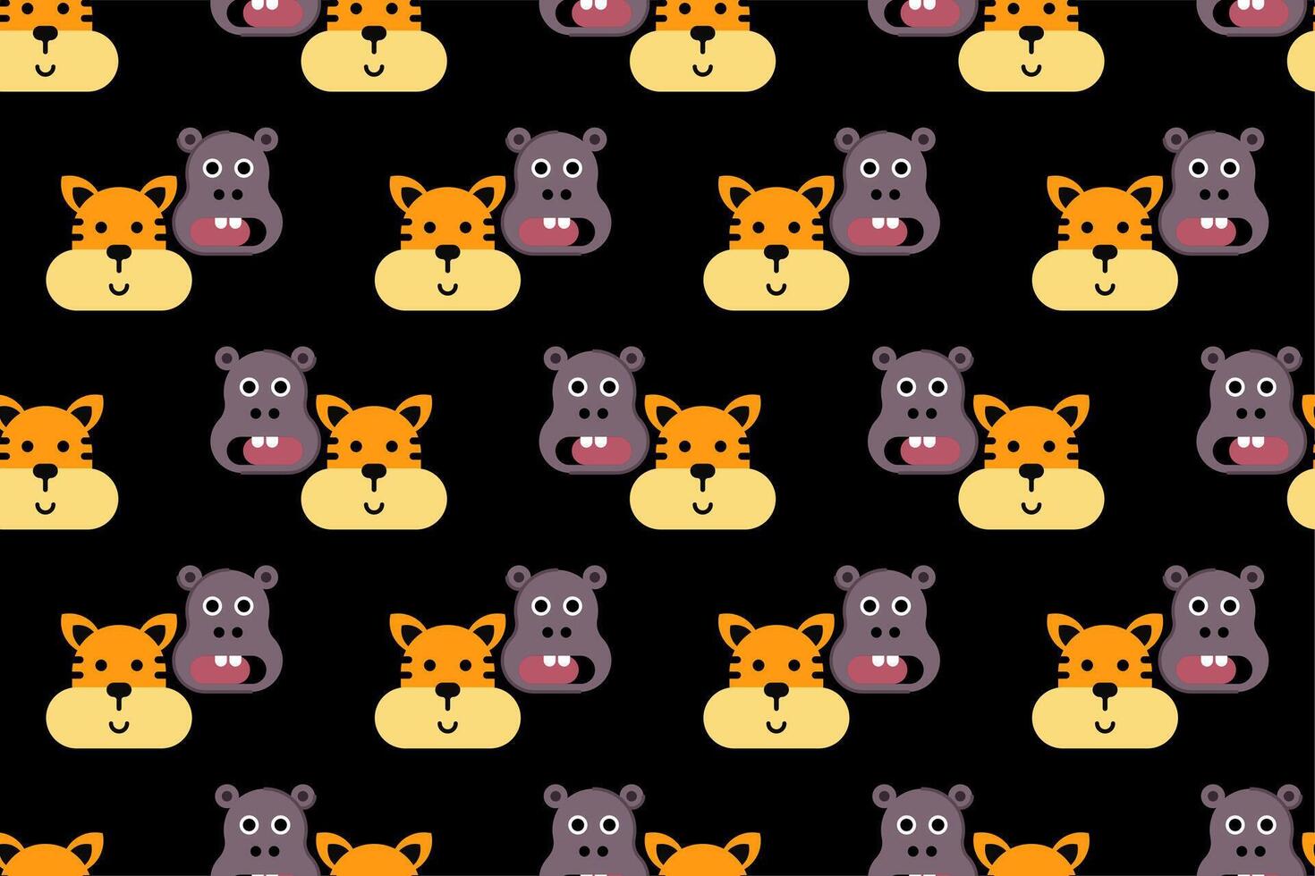 Cute animal wrapping paper seamless pattern background vector