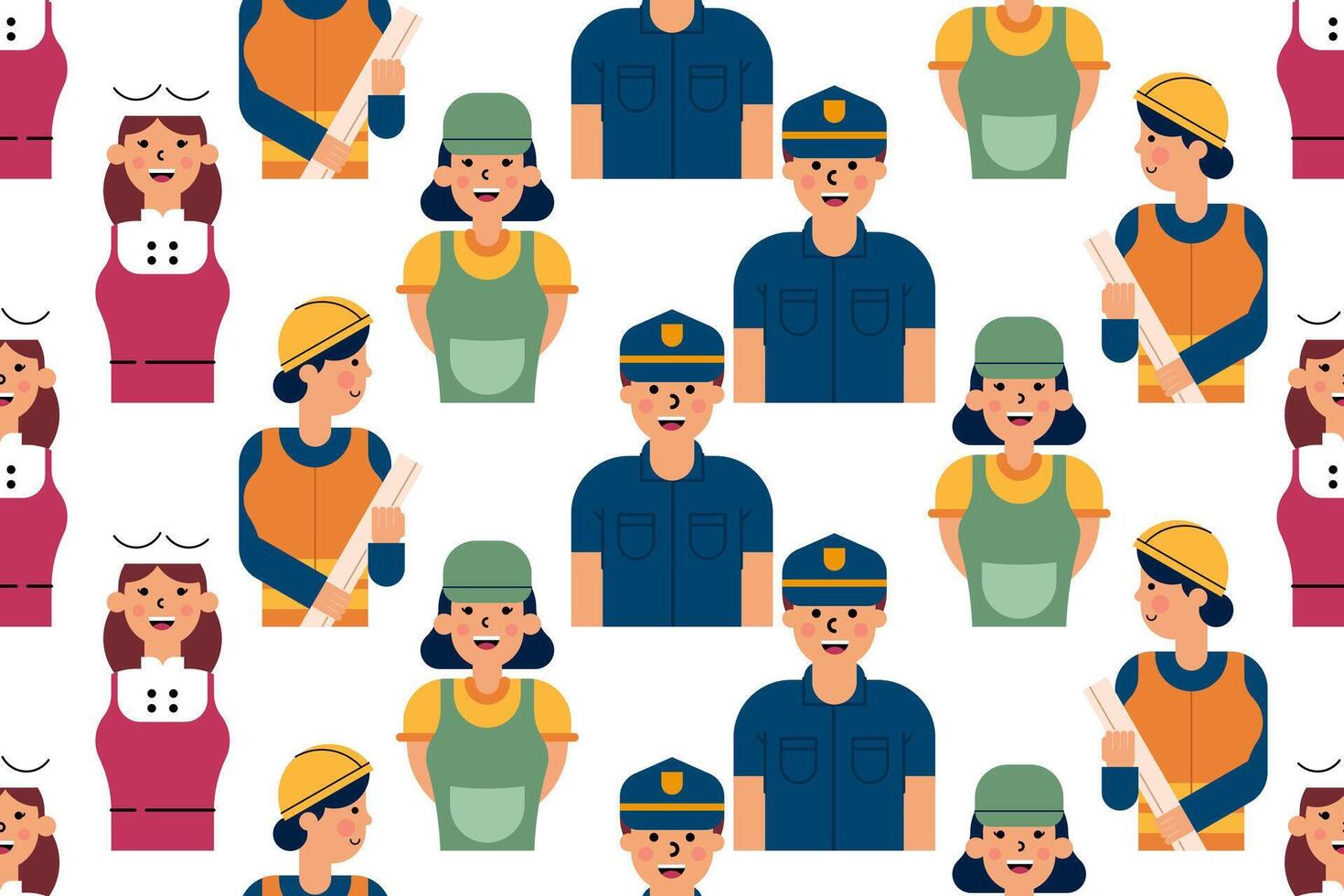 People seamless pattern background illustration vector
