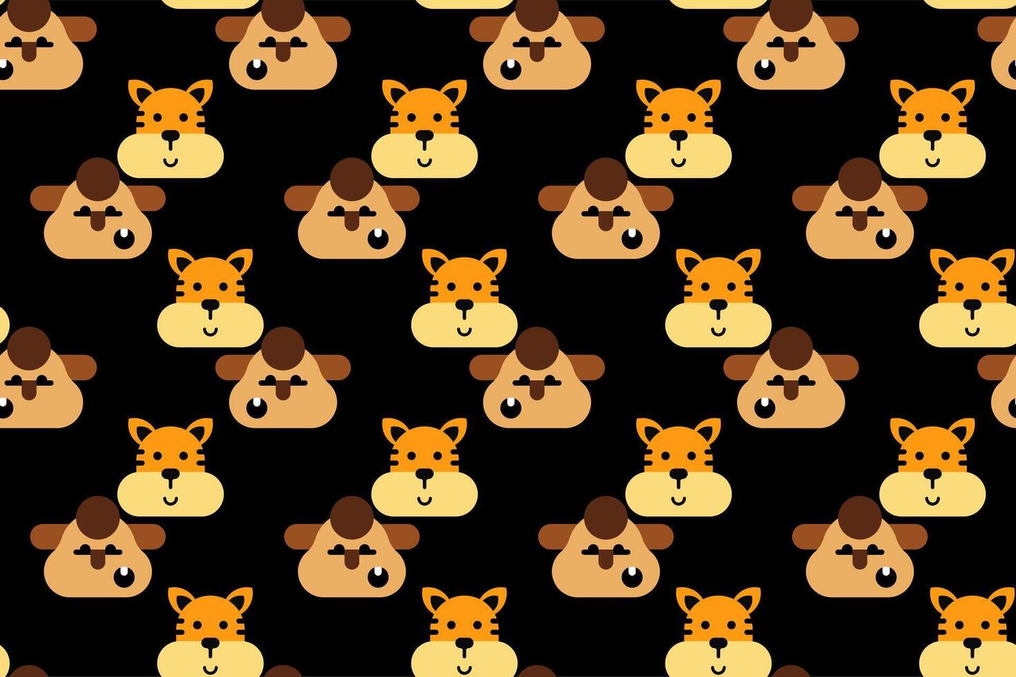Cute animal wrapping paper seamless pattern background vector