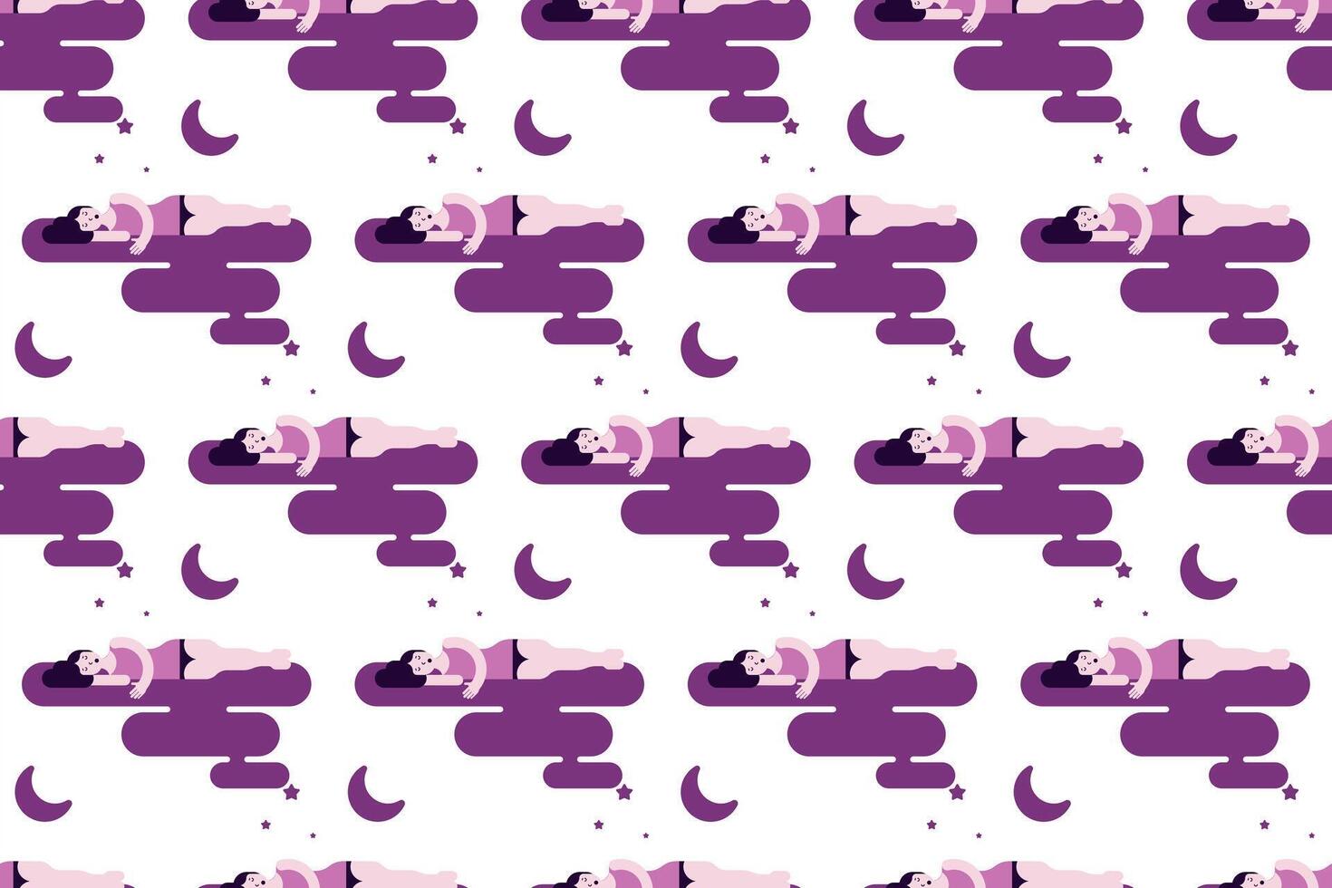 Sleeping women seamless pattern background illustration vector