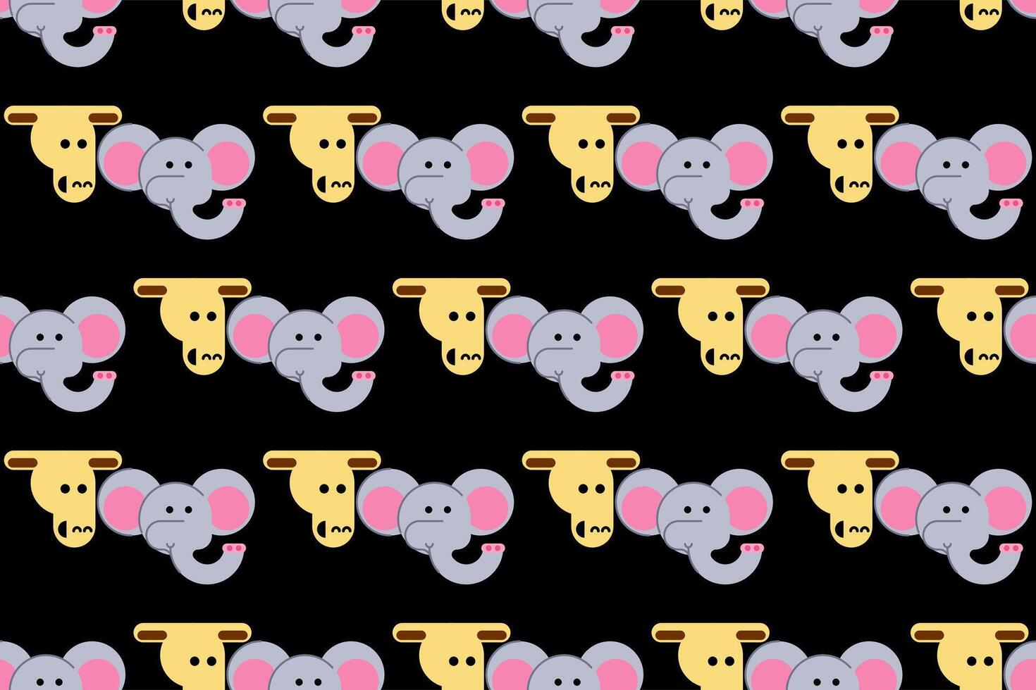 Cute animal wrapping paper seamless pattern background vector