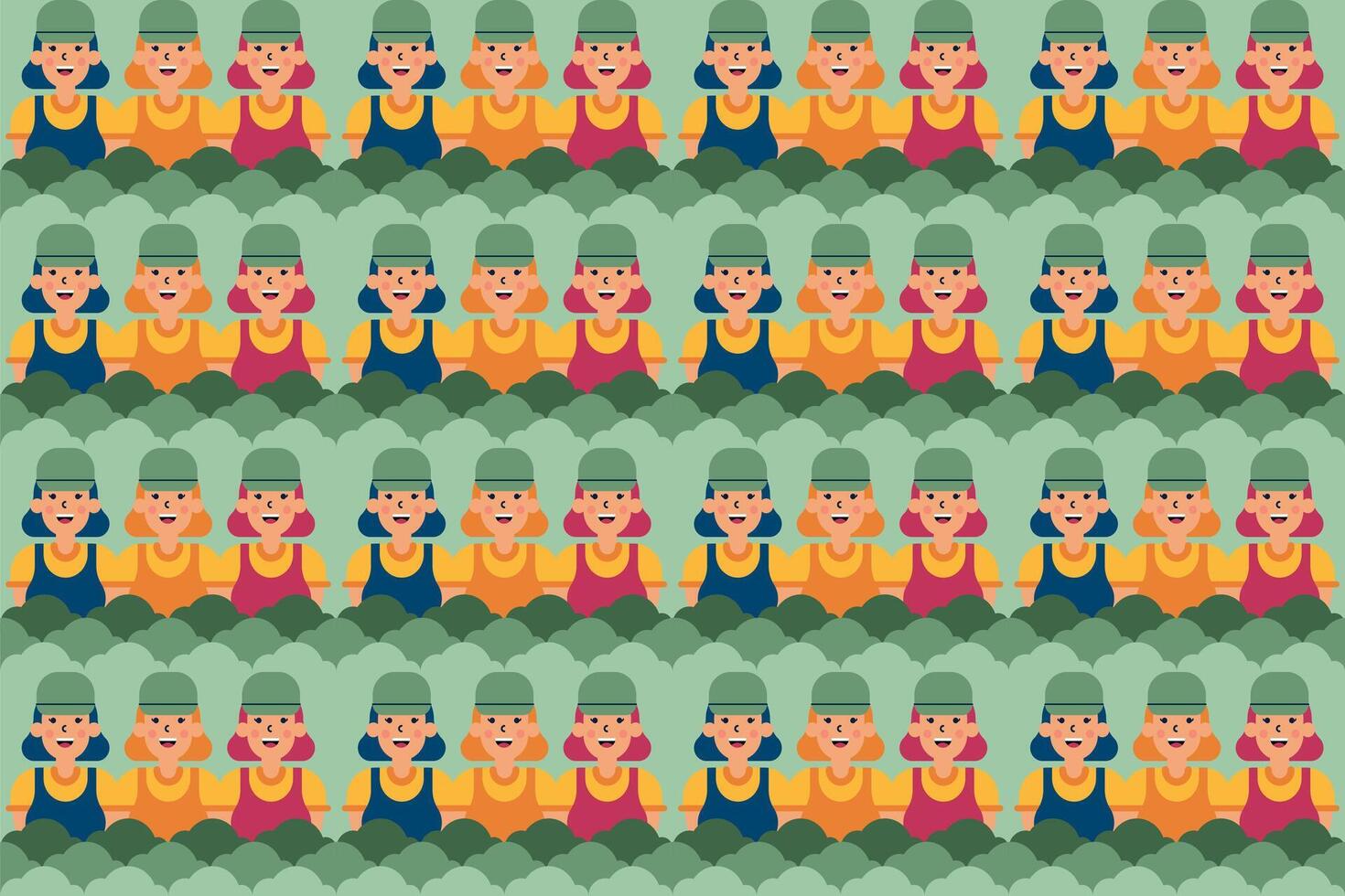People seamless pattern background illustration vector
