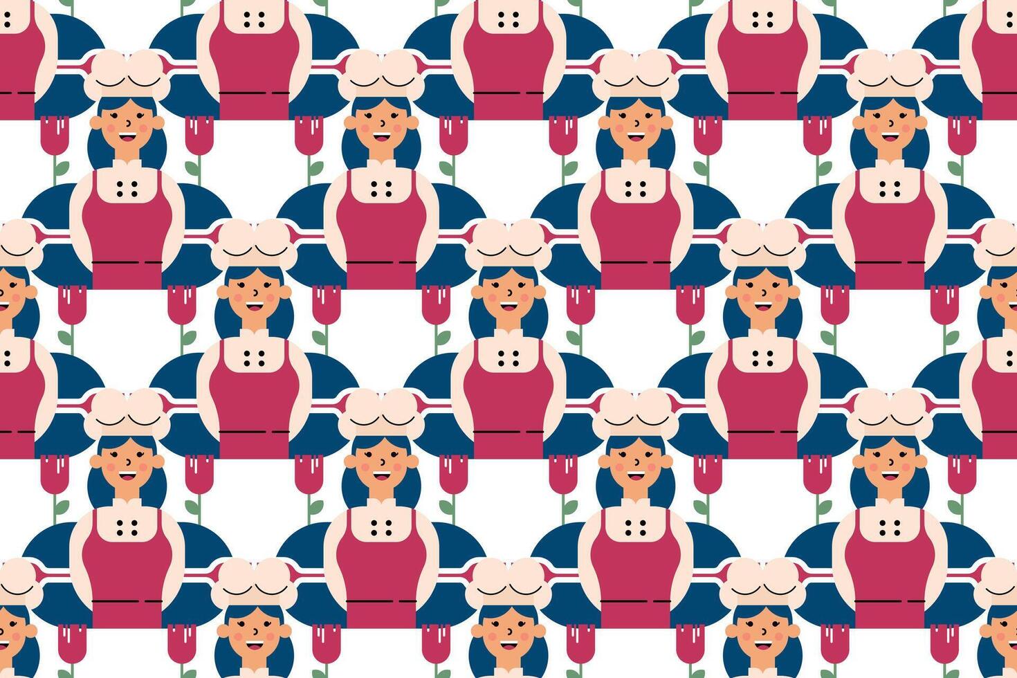 People seamless pattern background illustration vector