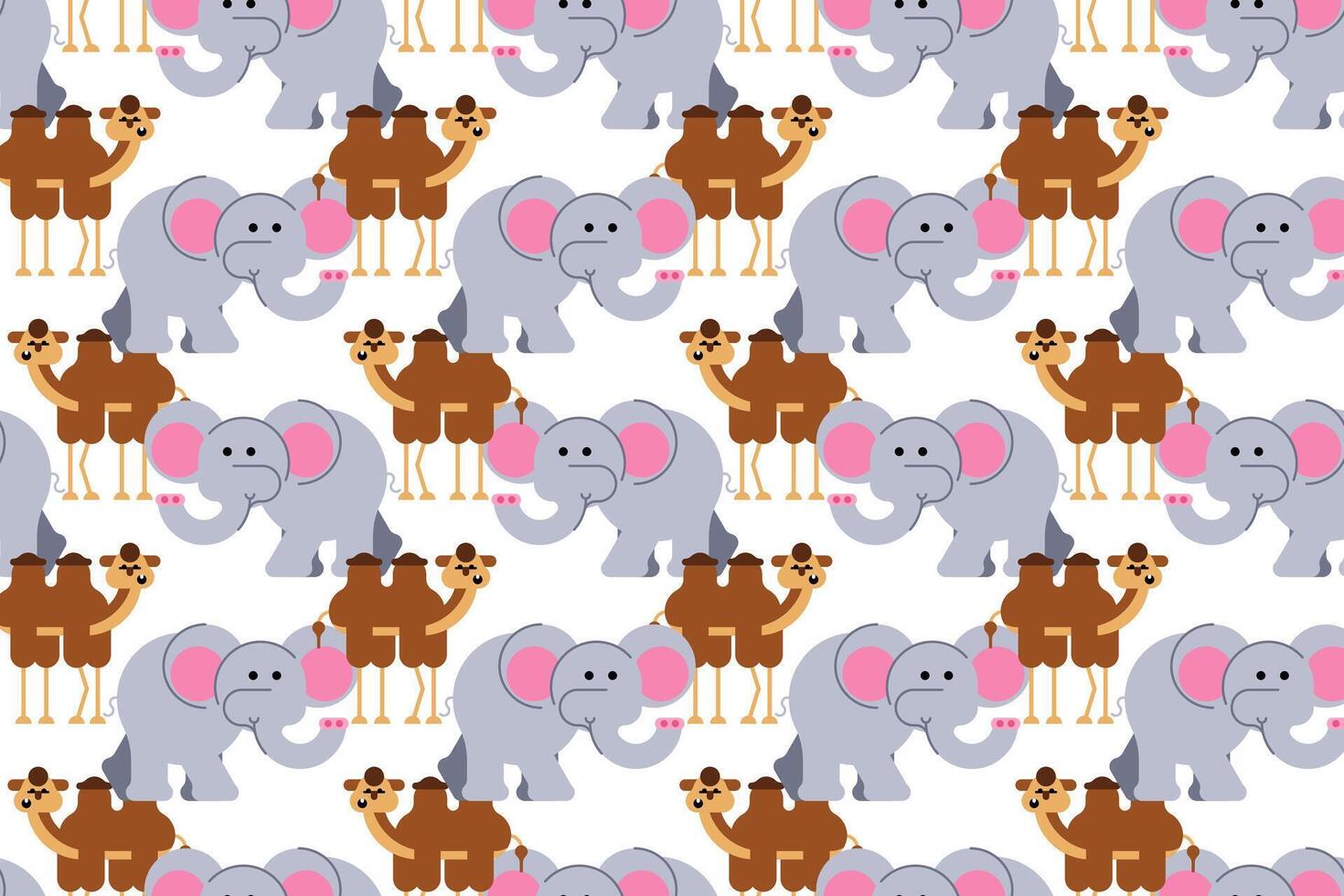 Cute animal wrapping paper seamless pattern background vector