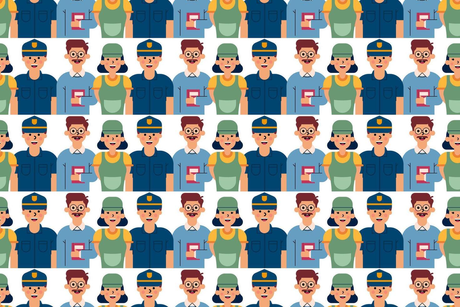 People seamless pattern background illustration vector