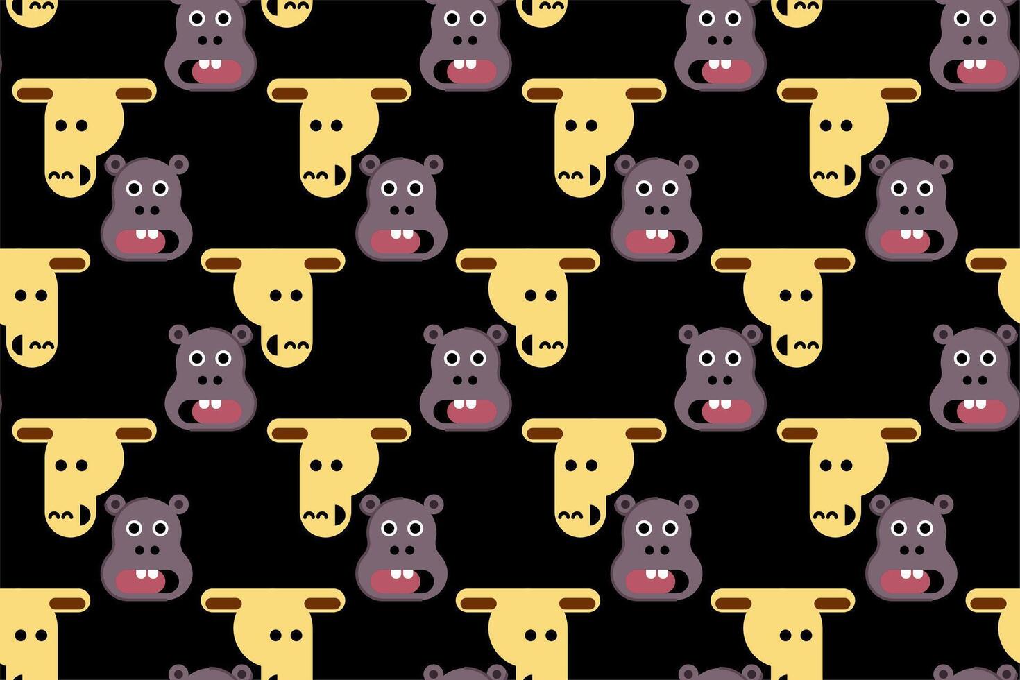 Cute animal wrapping paper seamless pattern background vector