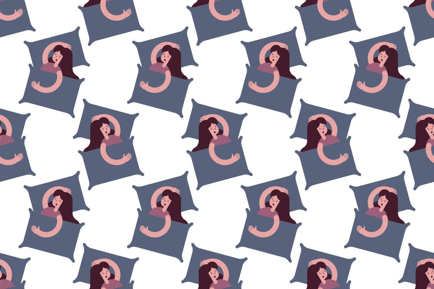 Sleeping women seamless pattern background illustration vector
