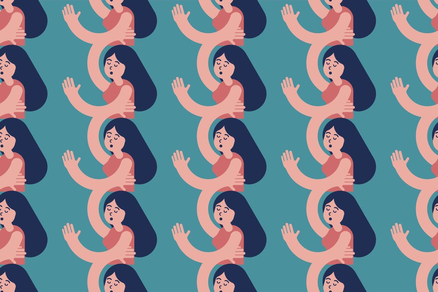 Sleeping women seamless pattern background illustration vector