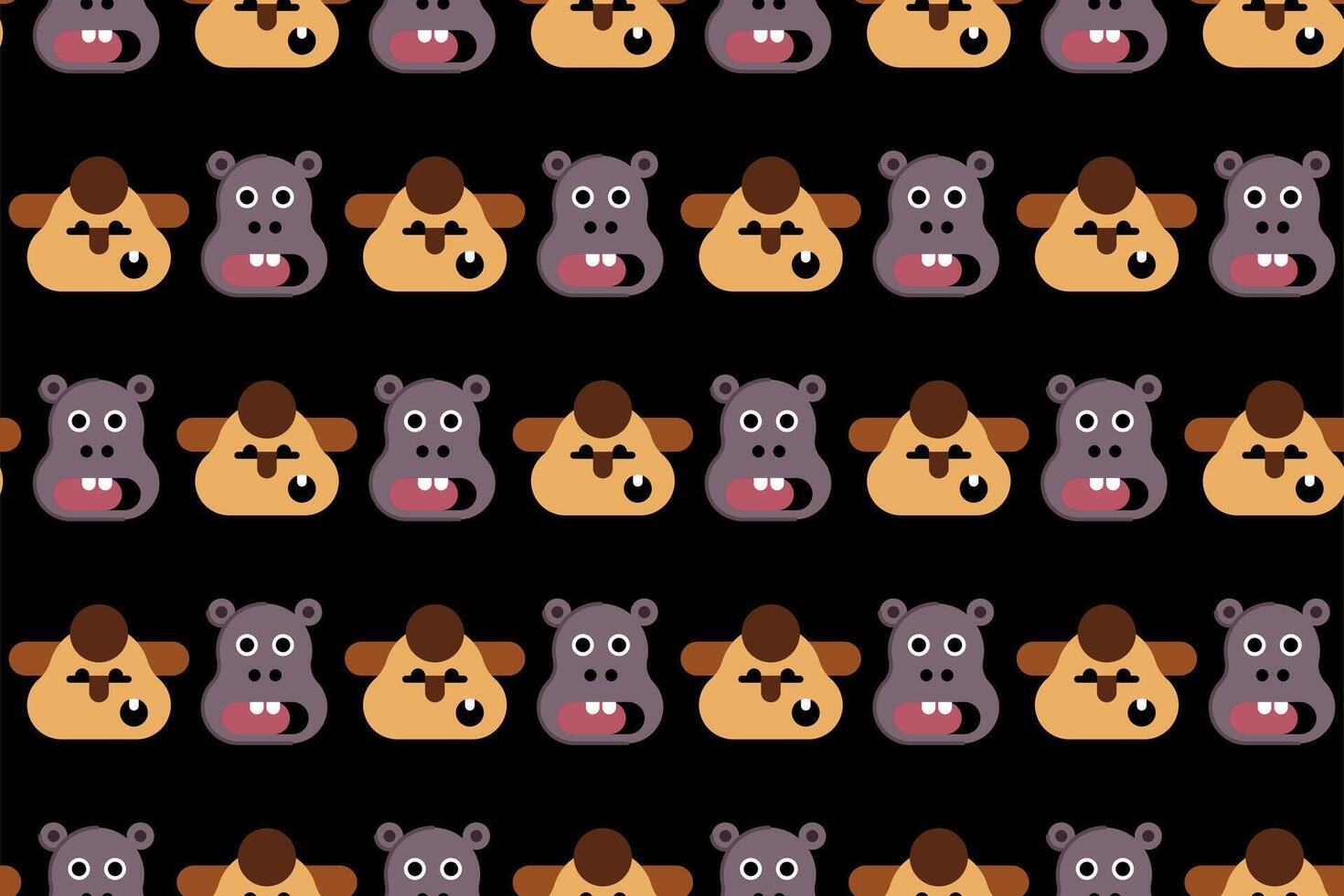 Cute animal wrapping paper seamless pattern background vector