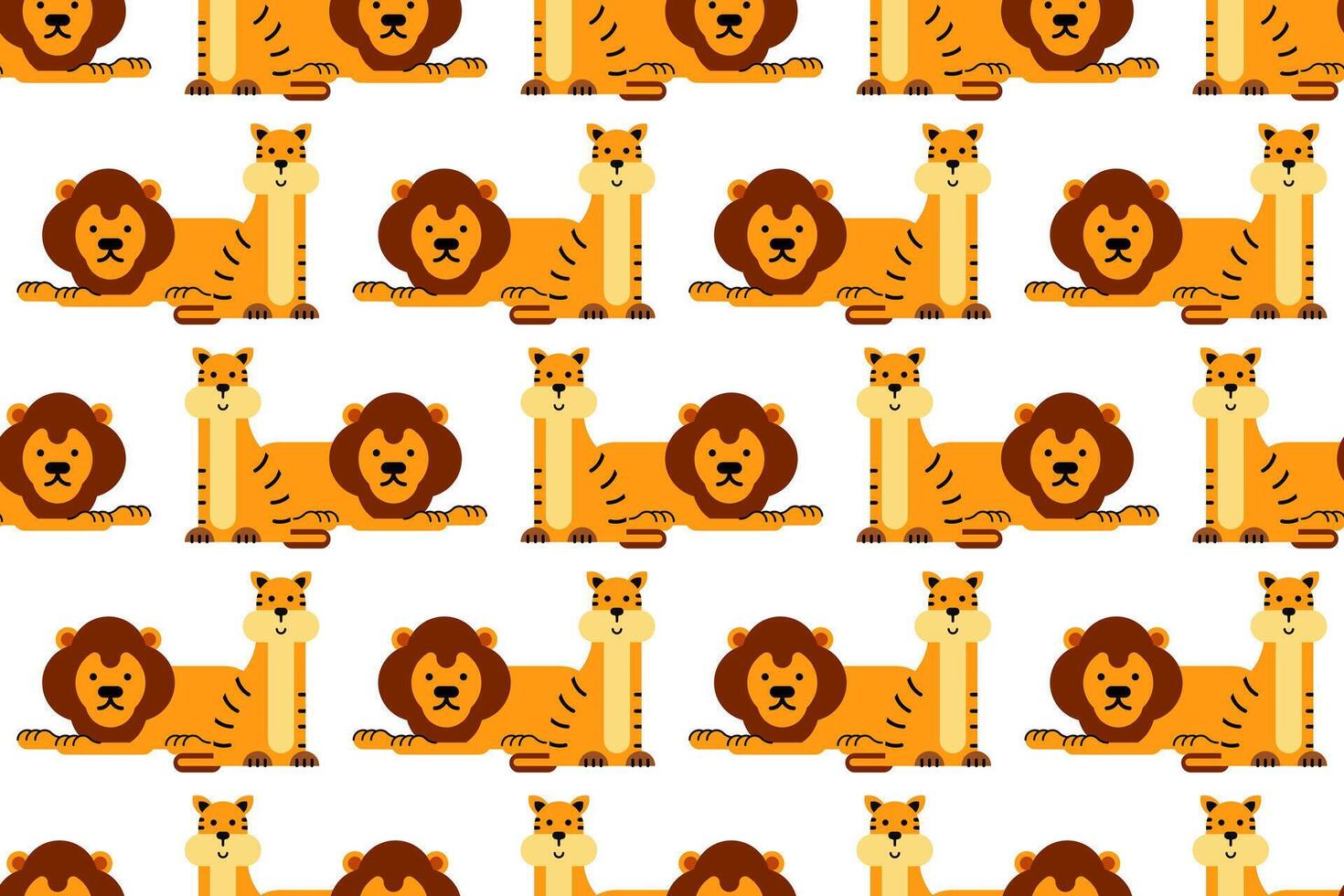 Cute animal wrapping paper seamless pattern background vector
