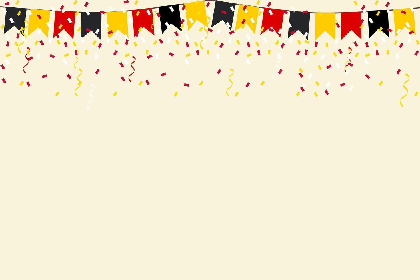 German flag background bunting confetti frame border with copy space. vector
