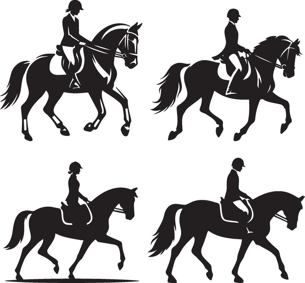 Equestrian Event Silhouette. vector