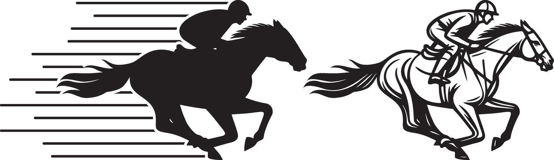 Horse Racing Illustration. vector
