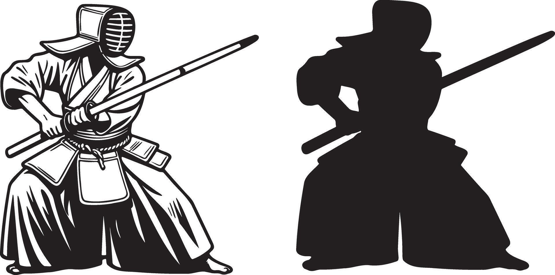 Japanese Kendo Illustration. vector