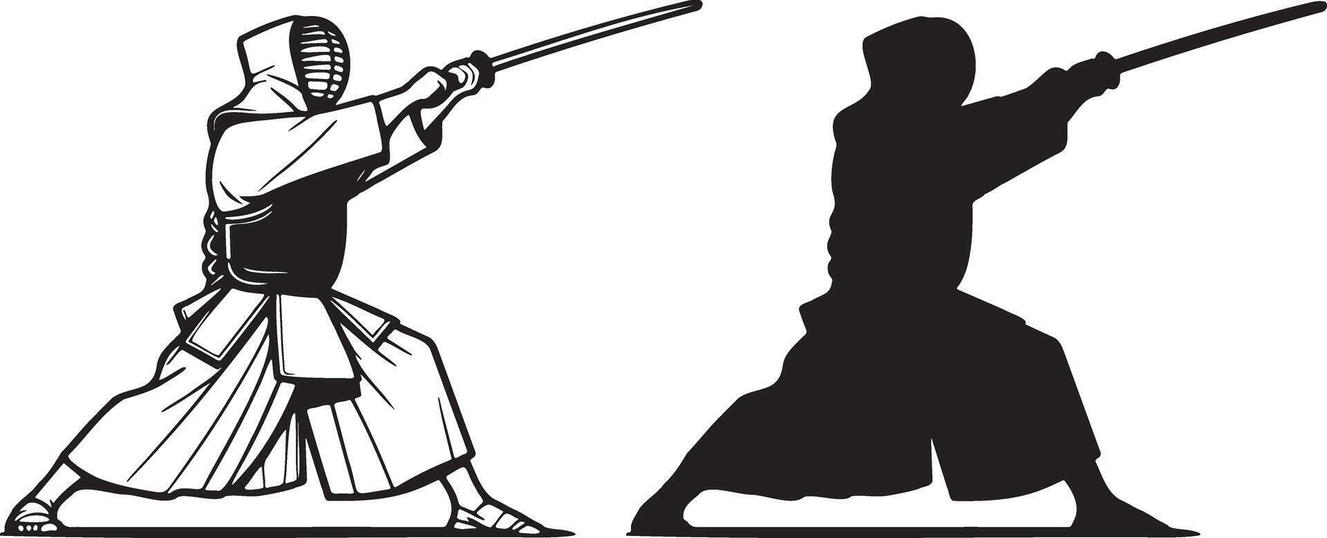 Japanese Kendo Illustration. vector