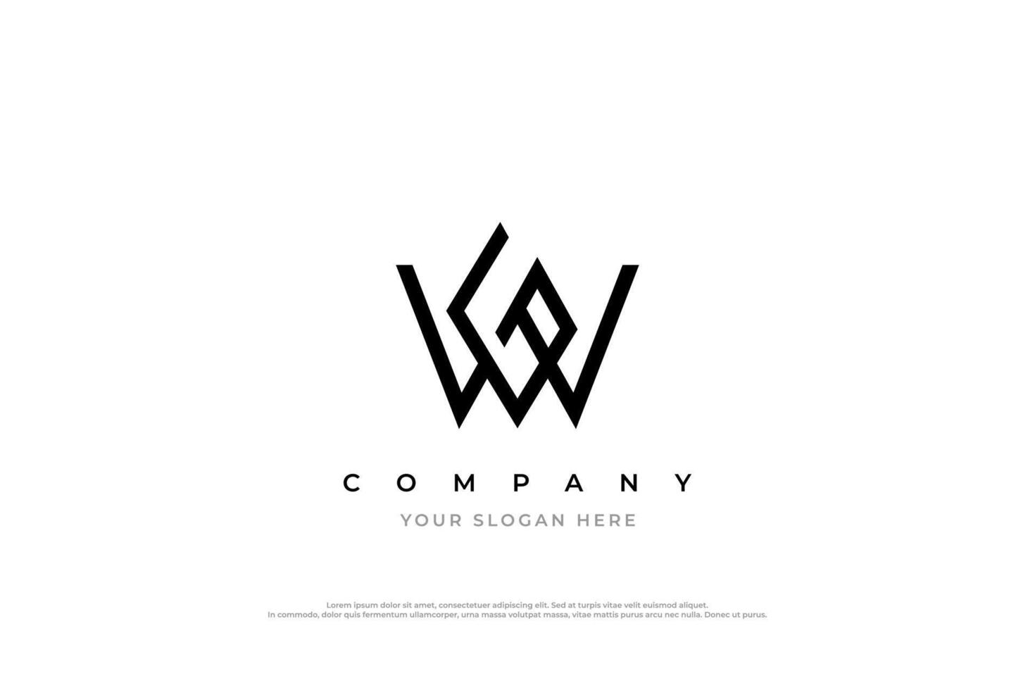 Initial Letter WG or GW Logo Design vector