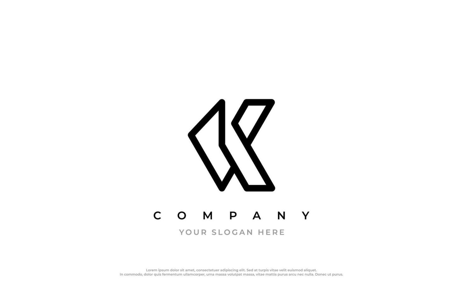 Initial Letter VK Logo Design vector