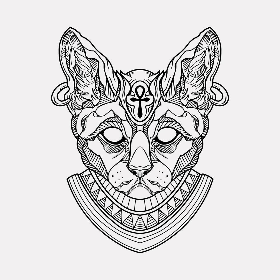 Ancient egypt mythology anubis tattoo vector