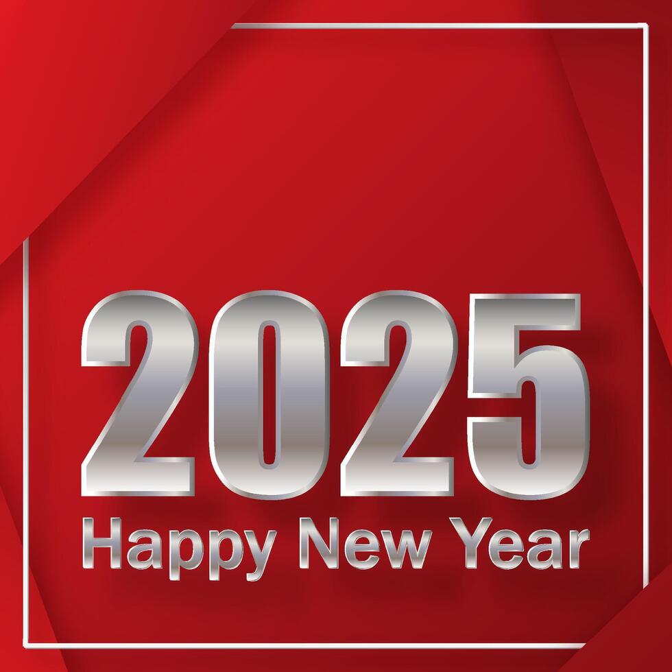 Happy New Year 2025, festive pattern on color background vector