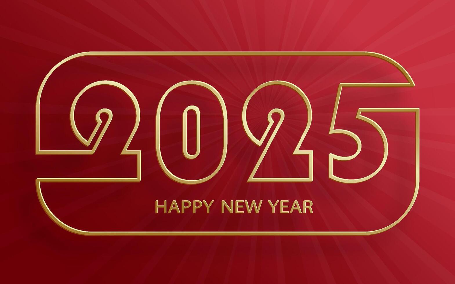 Happy New Year 2025, festive pattern on color background vector