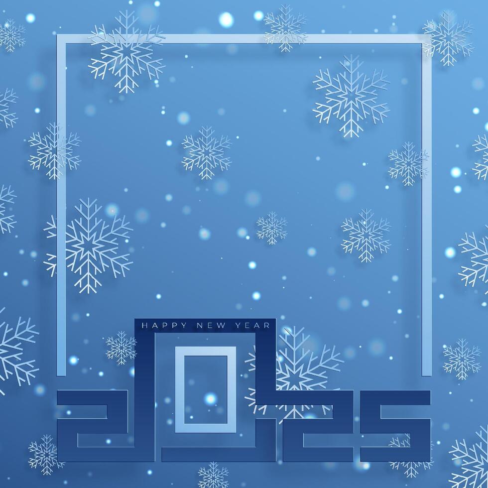 Happy New Year 2025, festive pattern on color background vector