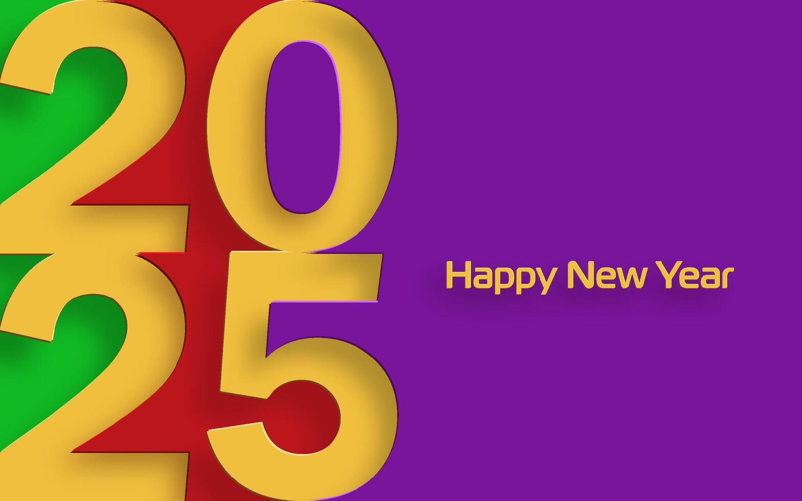 Happy New Year 2025, festive pattern on color background vector