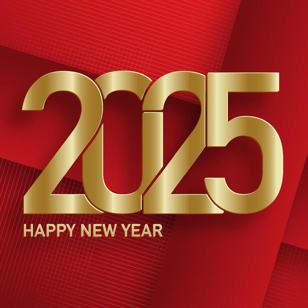 Happy New Year 2025, festive pattern on color background vector