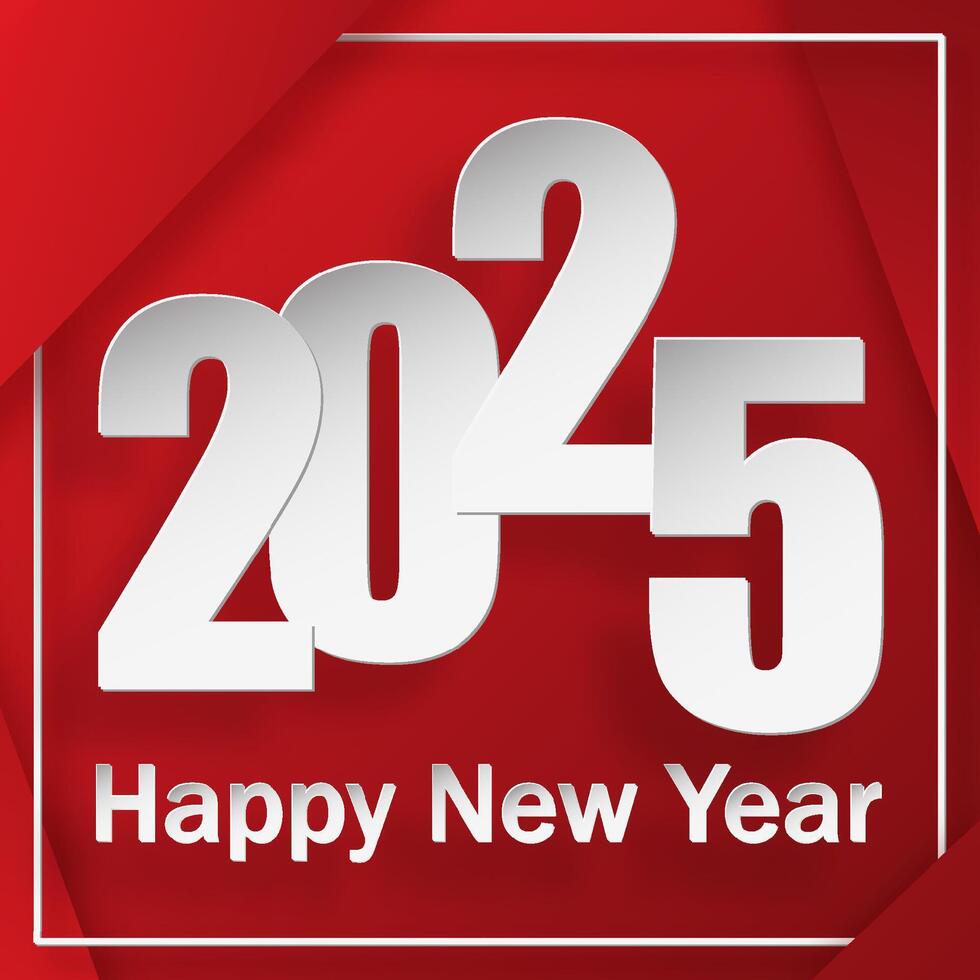 Happy New Year 2025, festive pattern on color background vector