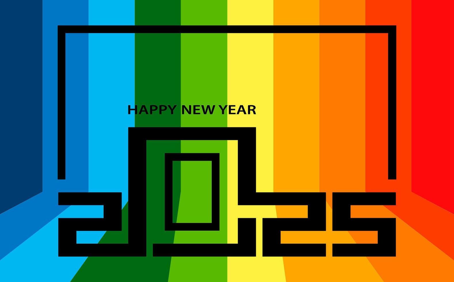 Happy New Year 2025, festive pattern on color background vector