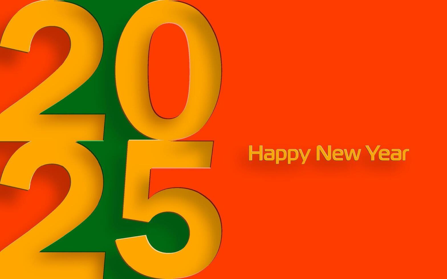 Happy New Year 2025, festive pattern on color background vector