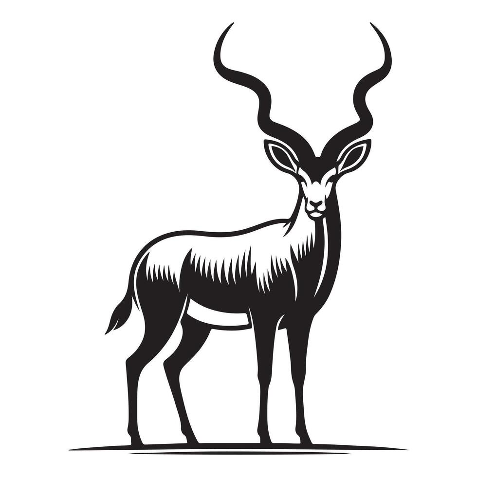 Deer Silhouette style white background vector