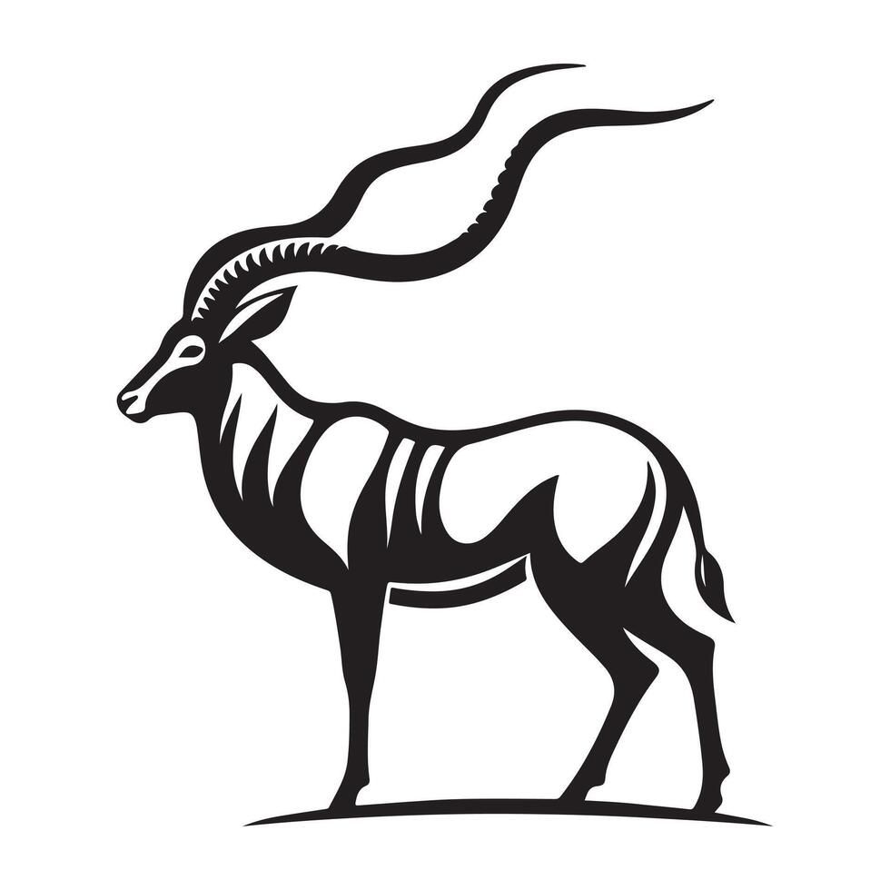 Deer Silhouette style white background vector