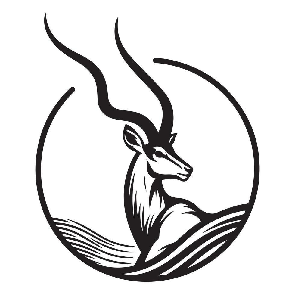 Deer Silhouette style white background vector