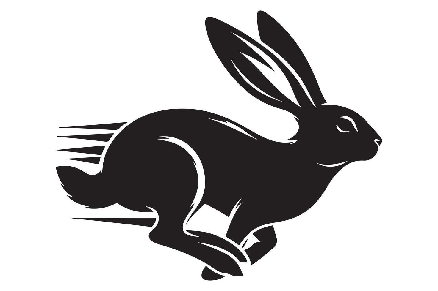 A silhouette of a Rabbit in style. vector