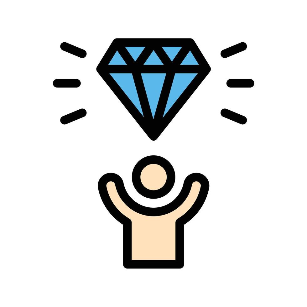 Value Icon Essential Design in Flat Line Color Style vector