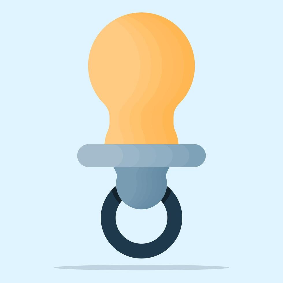 Baby pacifier icon concept, newborn child illustration on isolated background. Cute rubber pacifiers or pacifiers, newborn care accessories, comforter dolls to soothe babies. vector