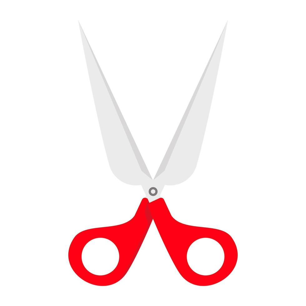 Scissors Icon Concept, scissors with color handles. Tool for cutting paper, cardboard. Stationery with a sharp knife. illustration isolated on background. vector