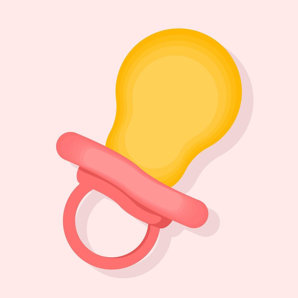 Baby pacifier icon concept, newborn child illustration on isolated background. Cute rubber pacifiers or pacifiers, newborn care accessories, comforter dolls to soothe babies. vector