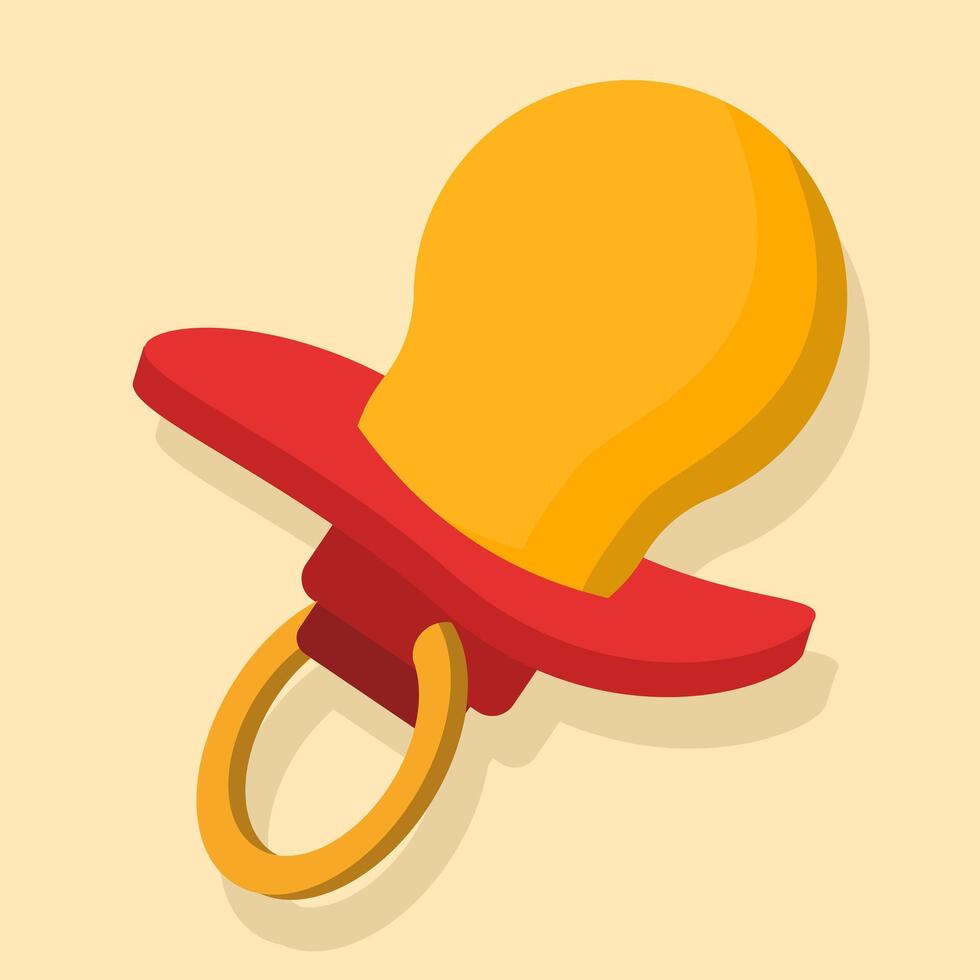 Baby pacifier icon concept, newborn child illustration on isolated background. Cute rubber pacifiers or pacifiers, newborn care accessories, comforter dolls to soothe babies. vector