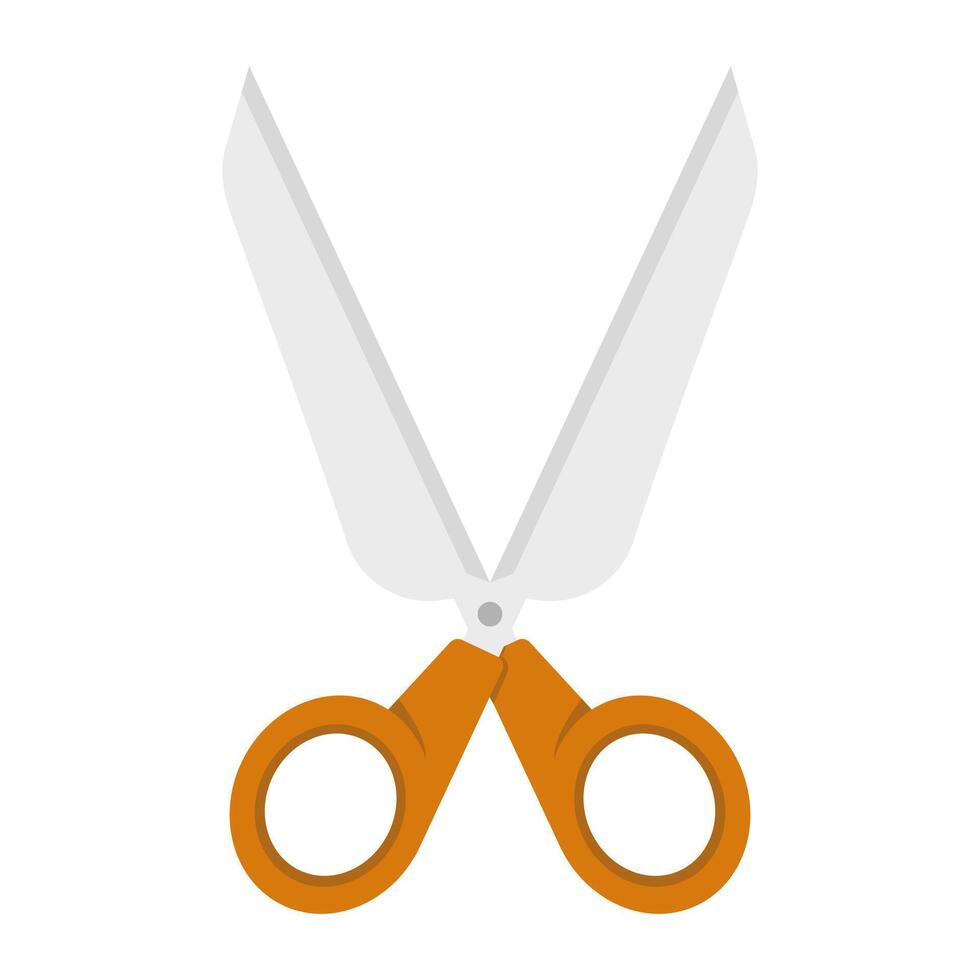 Scissors Icon Concept, scissors with color handles. Tool for cutting paper, cardboard. Stationery with a sharp knife. illustration isolated on background. vector