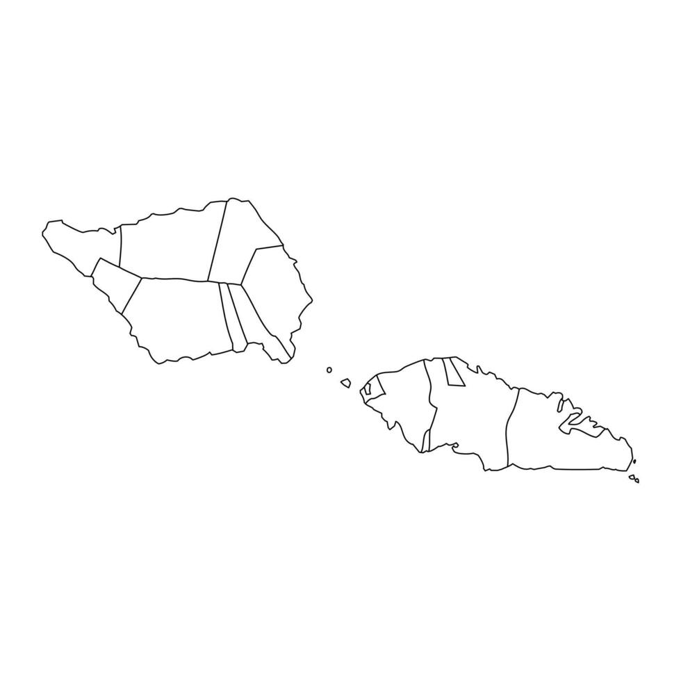 Samoa map with administrative divisions. illustration. vector