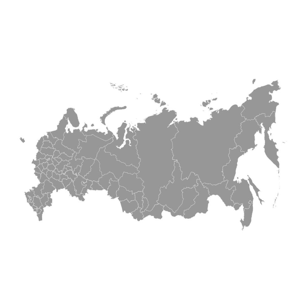 Russia map administrative divisions. illustration. vector
