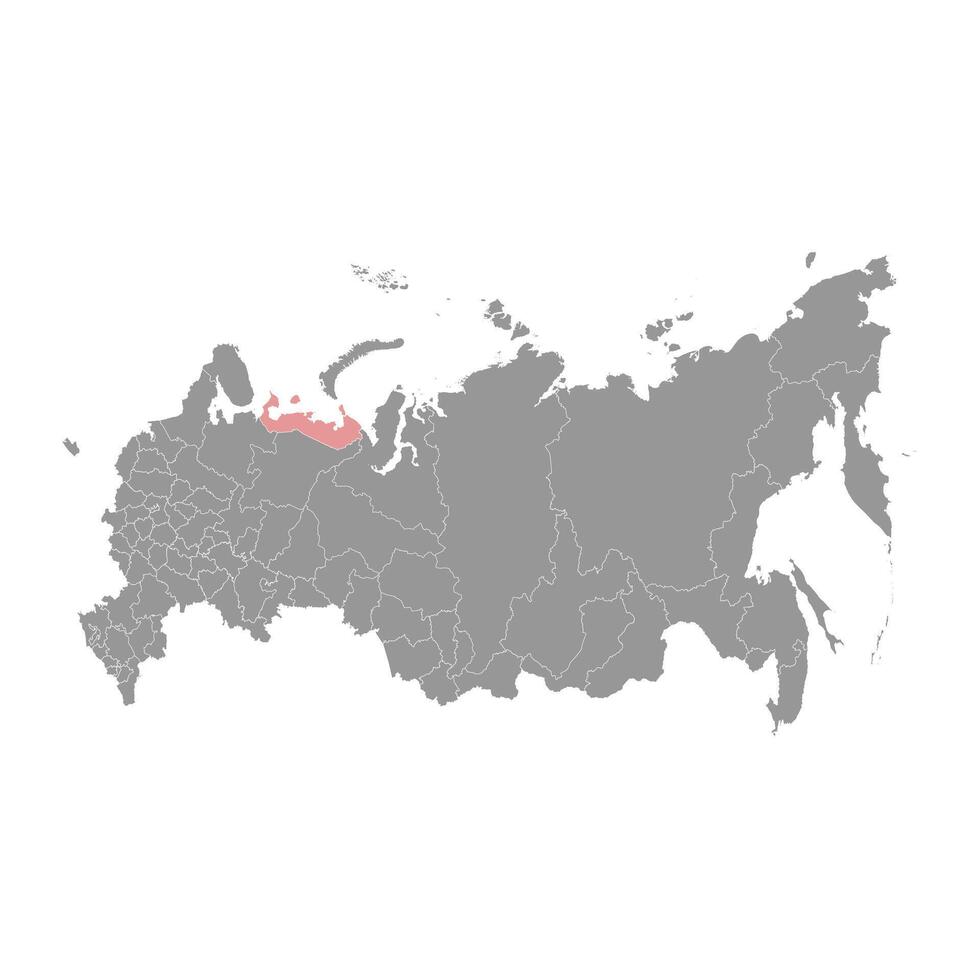 Nenets Autonomous Okrug map, administrative division of Russia. illustration. vector