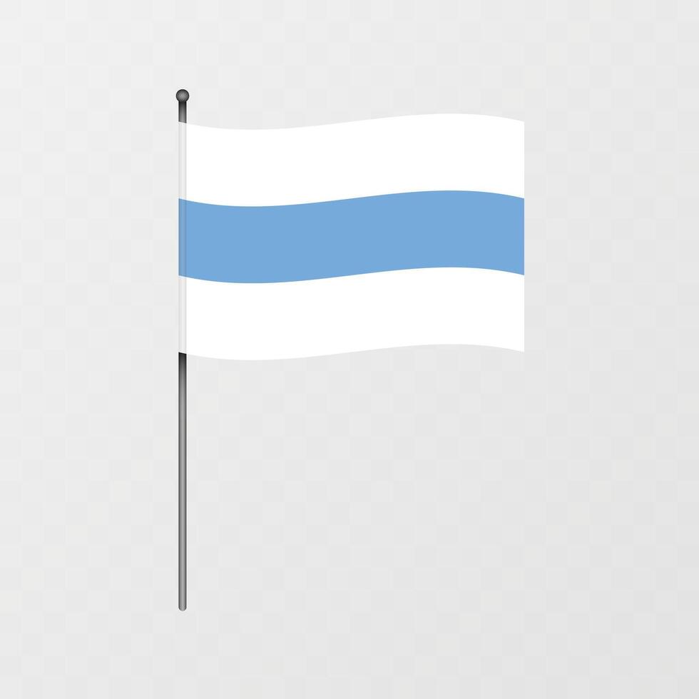 Tucuman region flag on flagpole. illustration. vector
