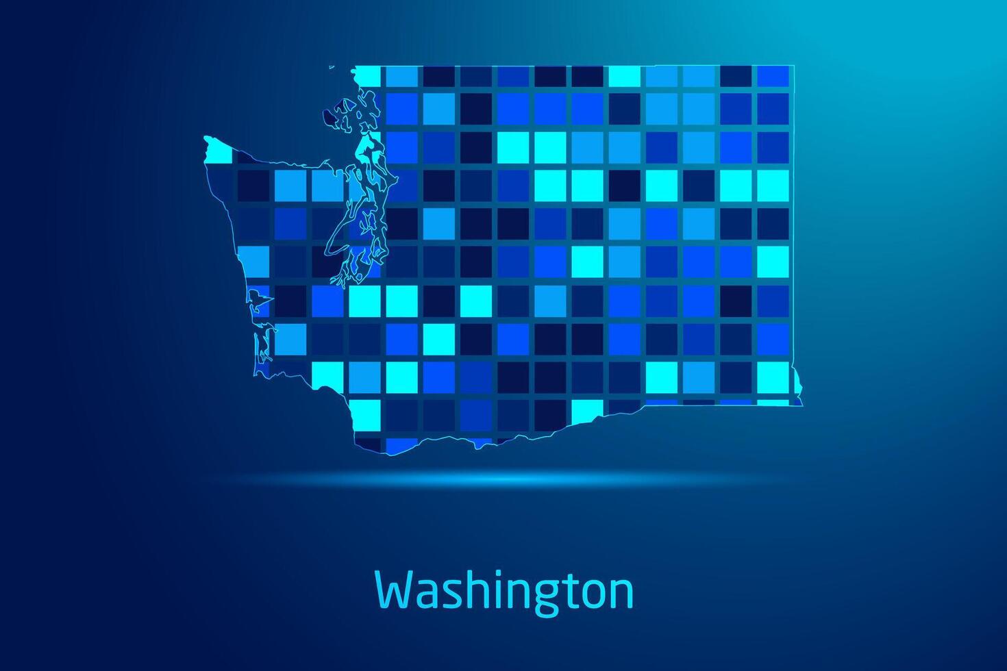 concepts of Washington Network Digital Technology Graphic illustration. Blue Color. Internet Futuristic Concept Map. vector