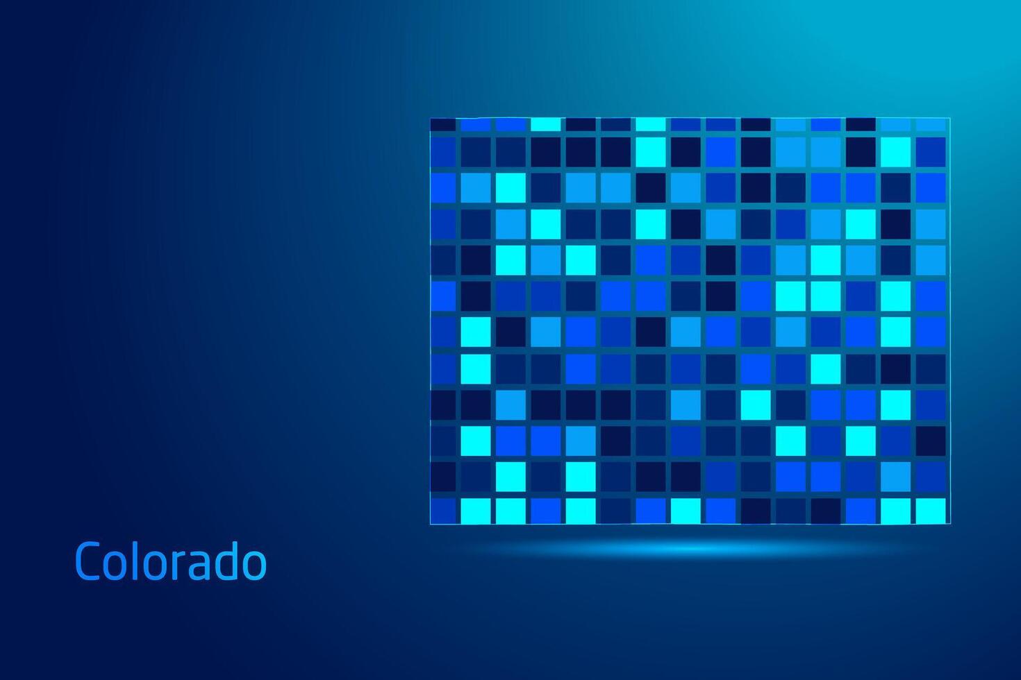 concepts of Colorado Network Digital Technology Graphic illustration. Blue Color. Internet Futuristic Concept Map. vector