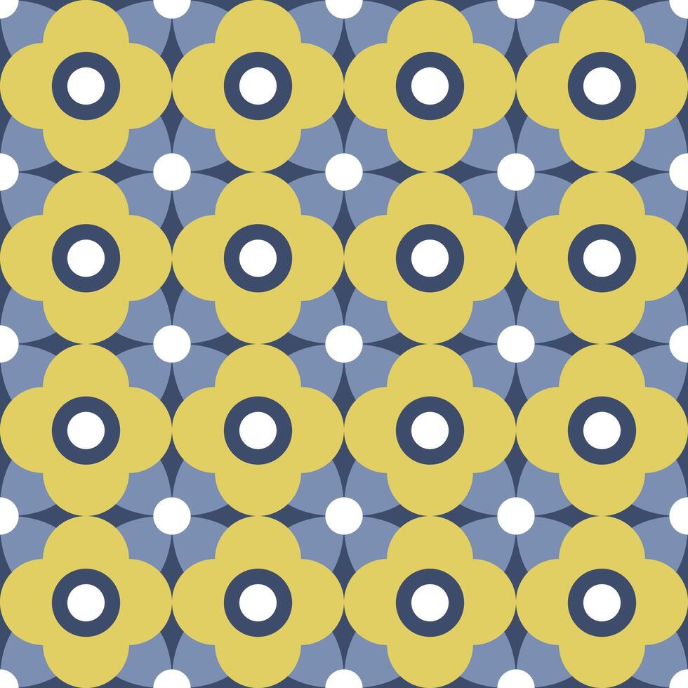 Retro vintage seamless geometric floral pattern. Retro print for fabric cover background vector